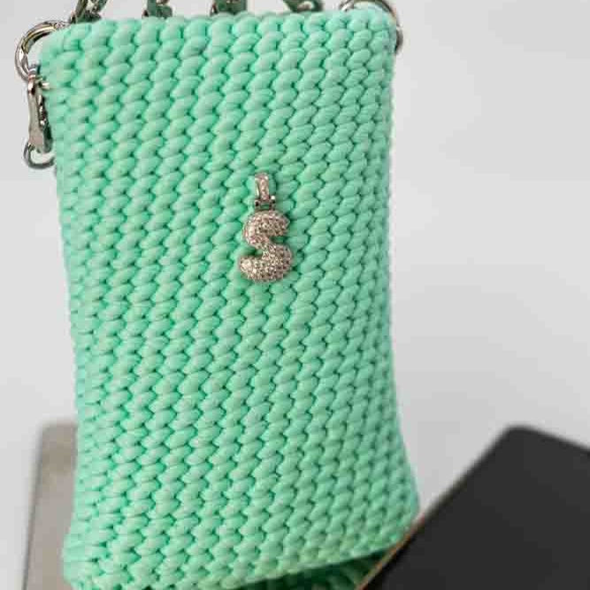 Porta cellulare cotone uncinetto personalizzabile