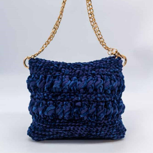 Borsa Blu Night punto rilievo con tracolla