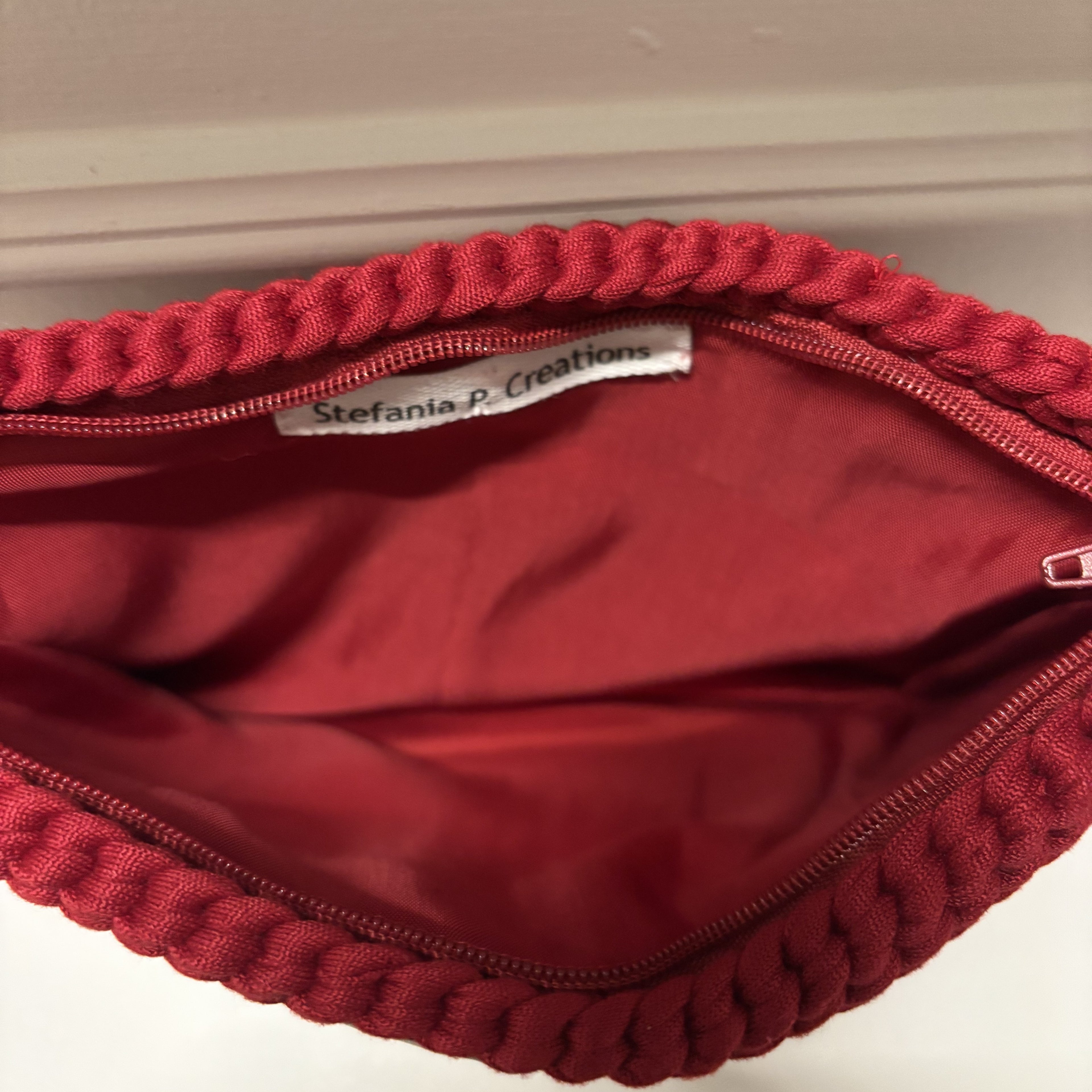 Pochette dog cotone uncinetto con zip