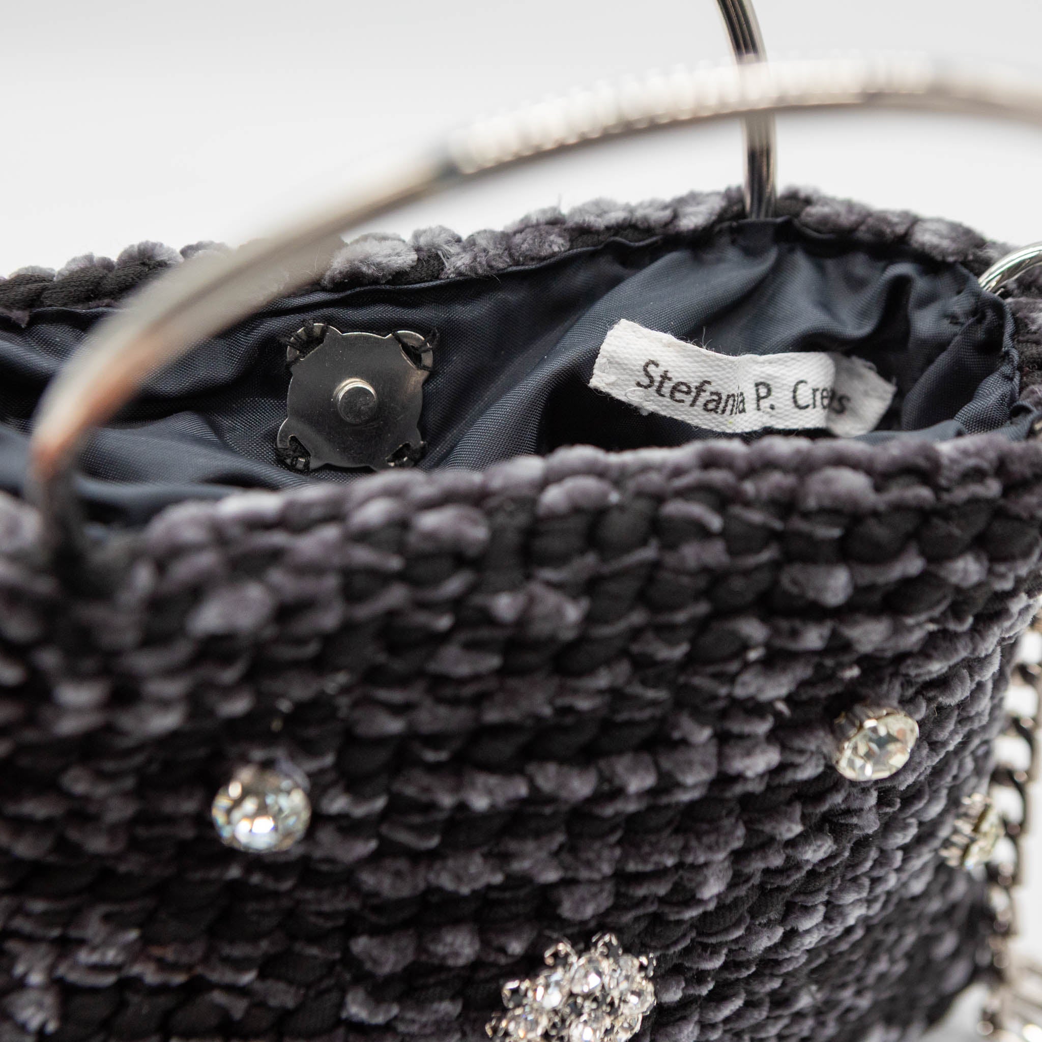 Borsa Black Diamonds vista laterale ciniglia