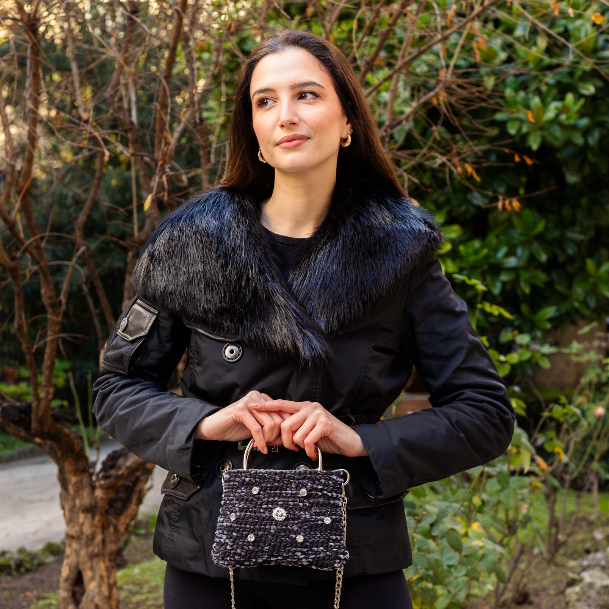 Borsa Black Diamonds chiusura magnetica