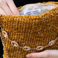 Borsa Velvet Golden Yellow ginger con lurex oro