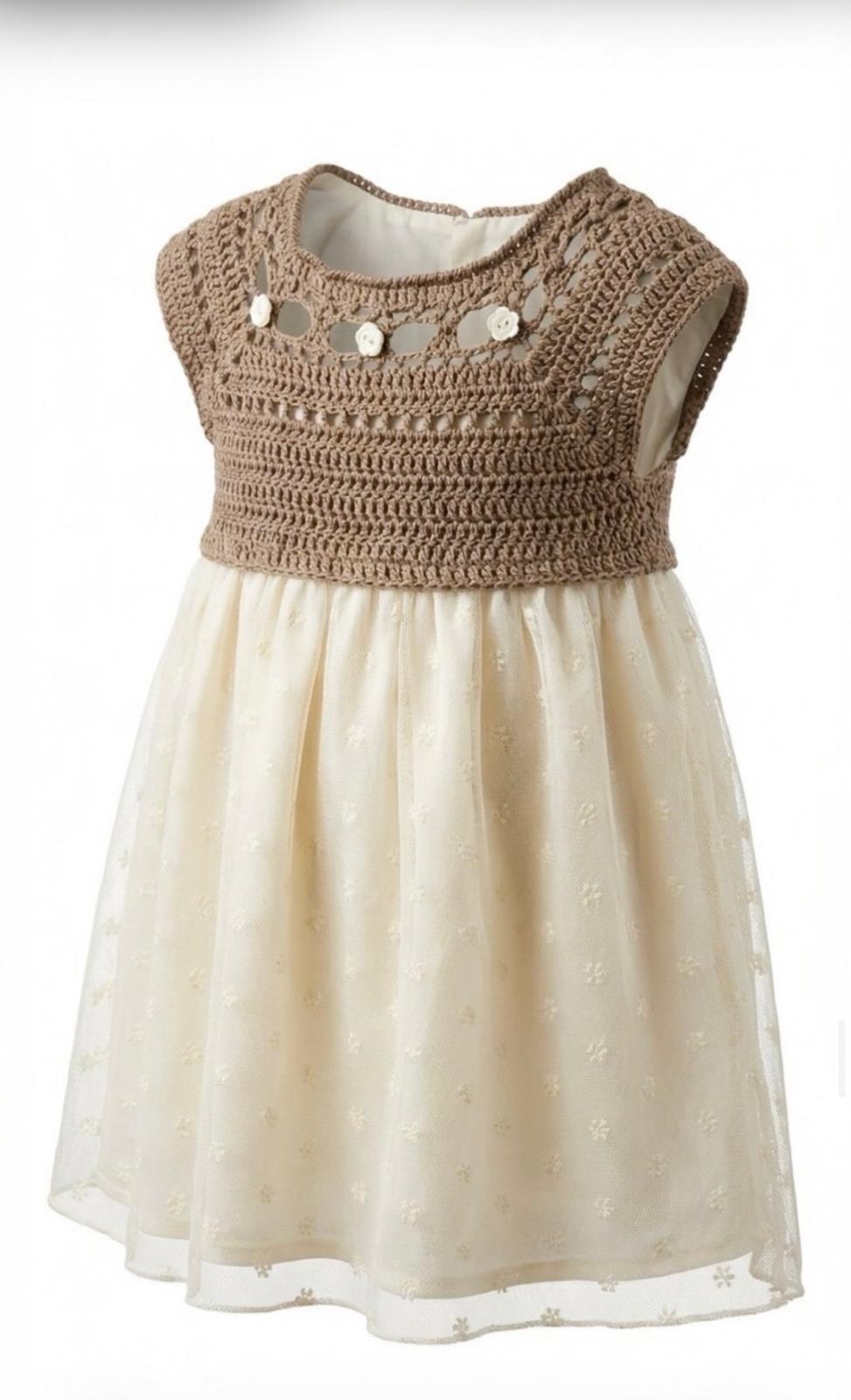 ABBRACCIO DI MERLETTO - Abito midi uncinetto e tulle con fiori