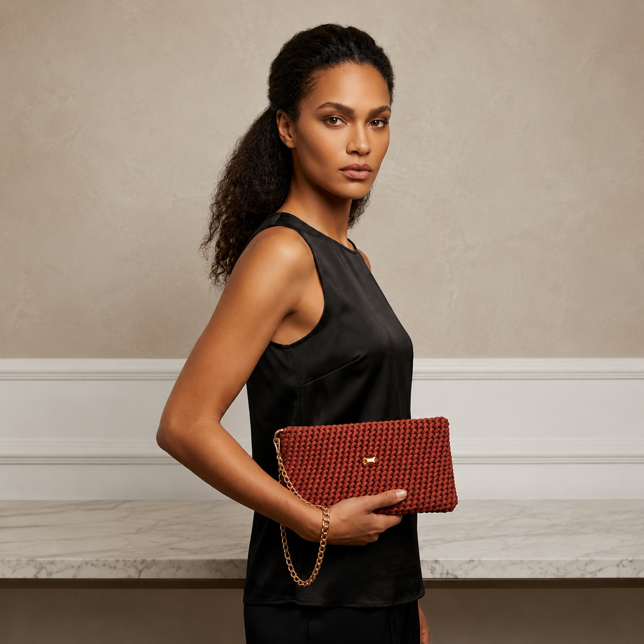 MIDNIGHT CHIC - Pochette polso con Cristallo Swarovski
