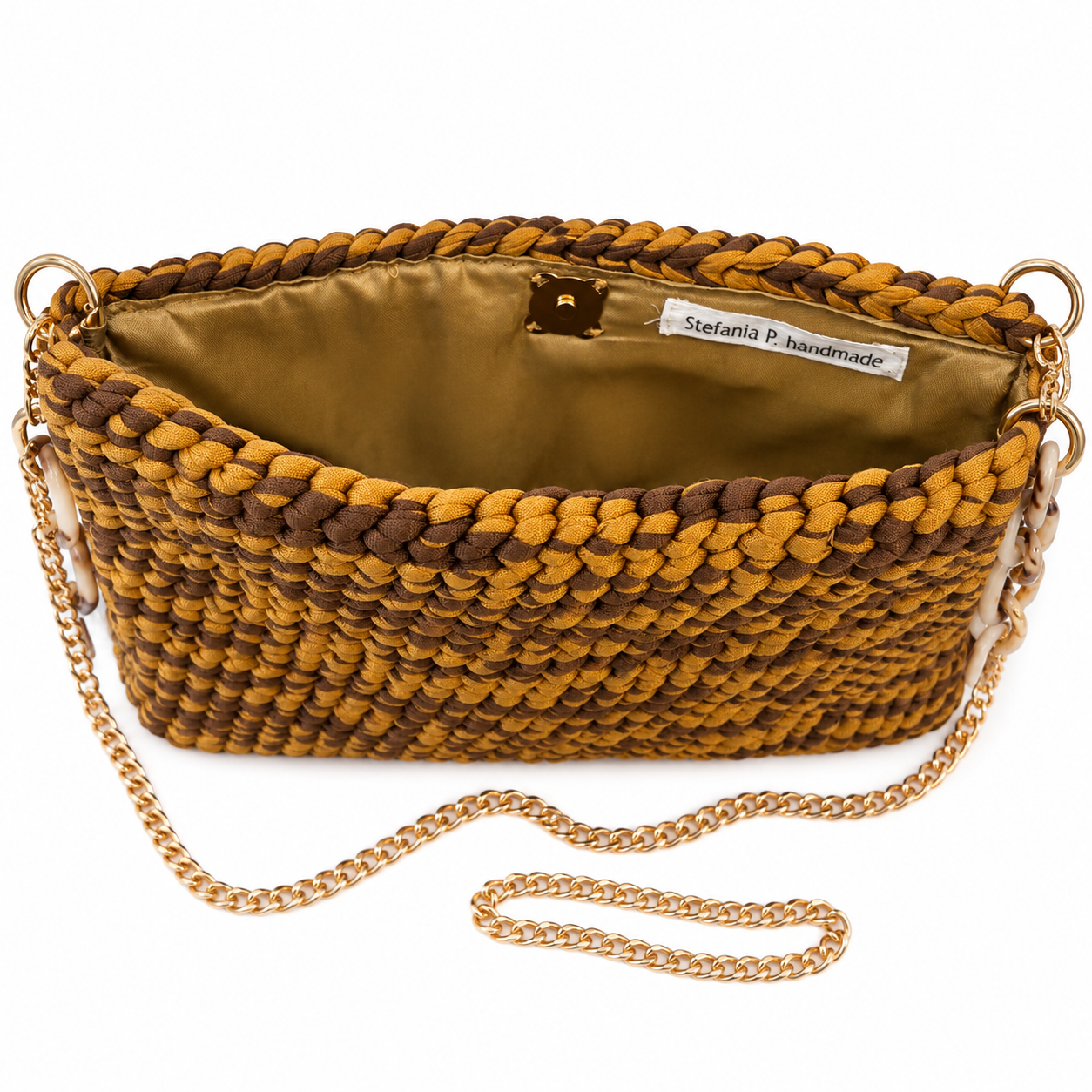 TWO TONE (Caramel Brown) - Borsa con catena