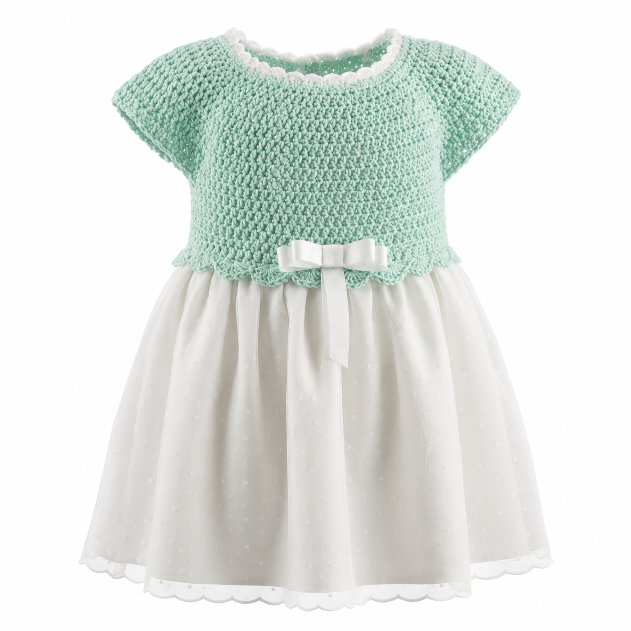 NUVOLA DI COTONE - Abito midi Tiffany con fiocco