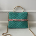 Borsa Cotton Lady Mint verde con fascia luminosa