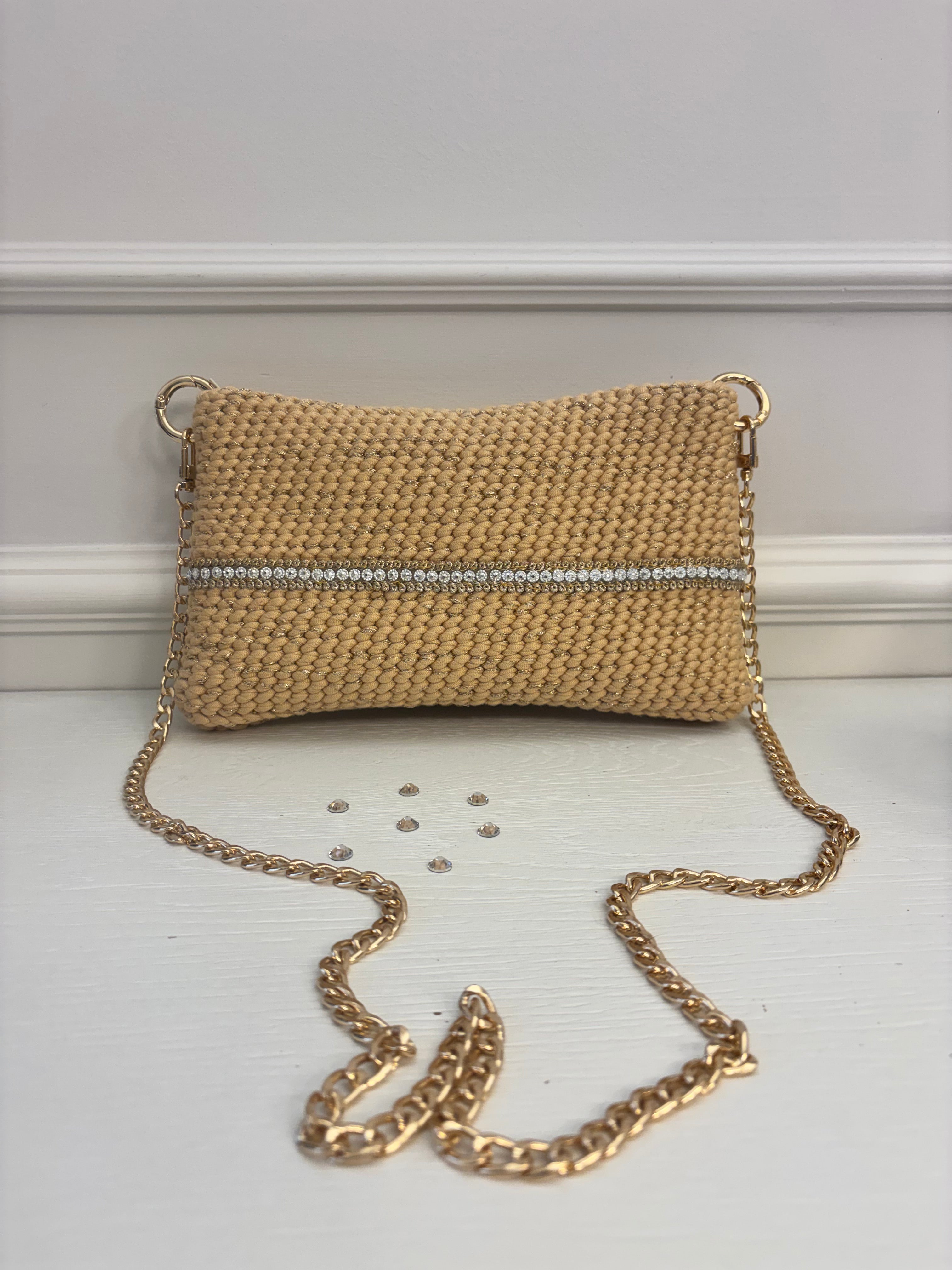 borsa elegante con brillantini handmade