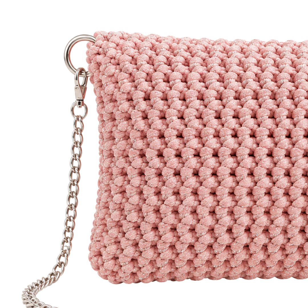 BORSA ROSA D'ARGENTO