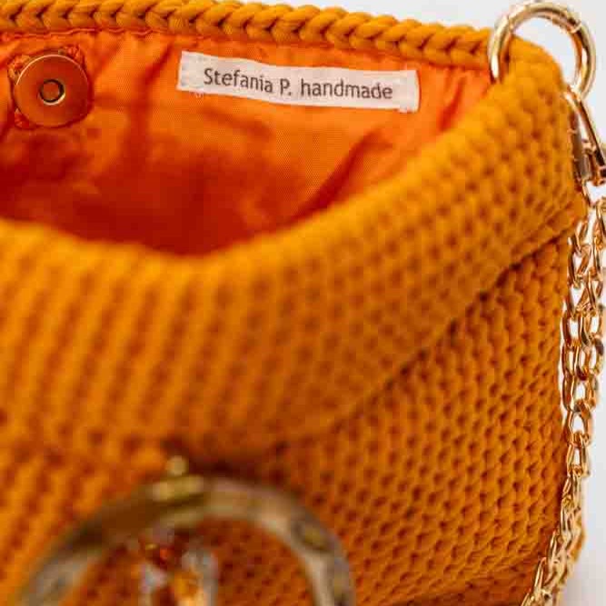 Borsa Horn cotone uncinetto con tracolla